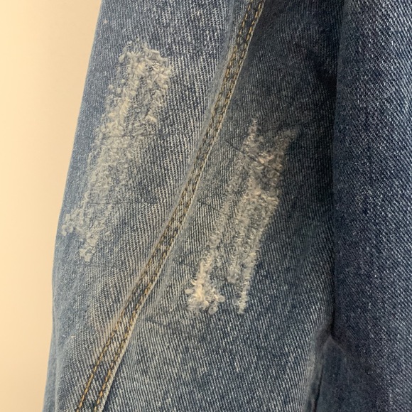 Forever 21 Men Blue Denim Distressed Jacket - Medium - Picture 6 of 11